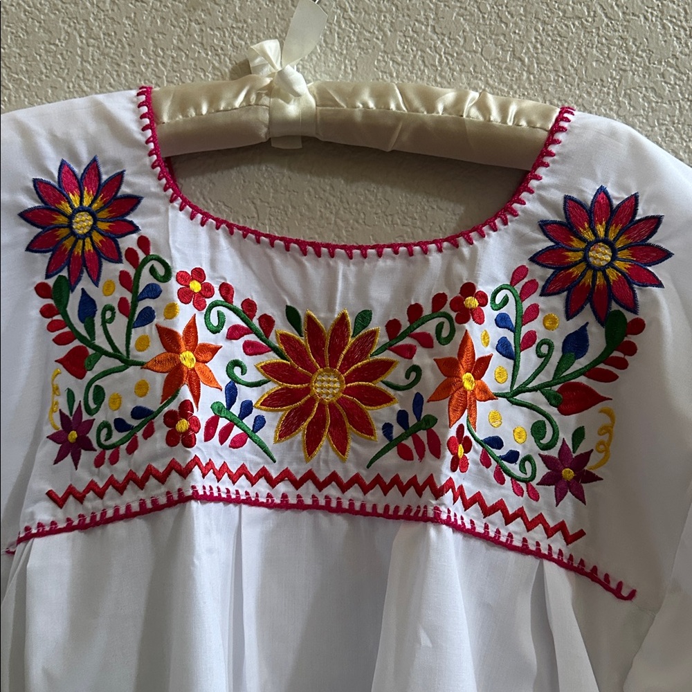 Size large Mexican blouse embroidered